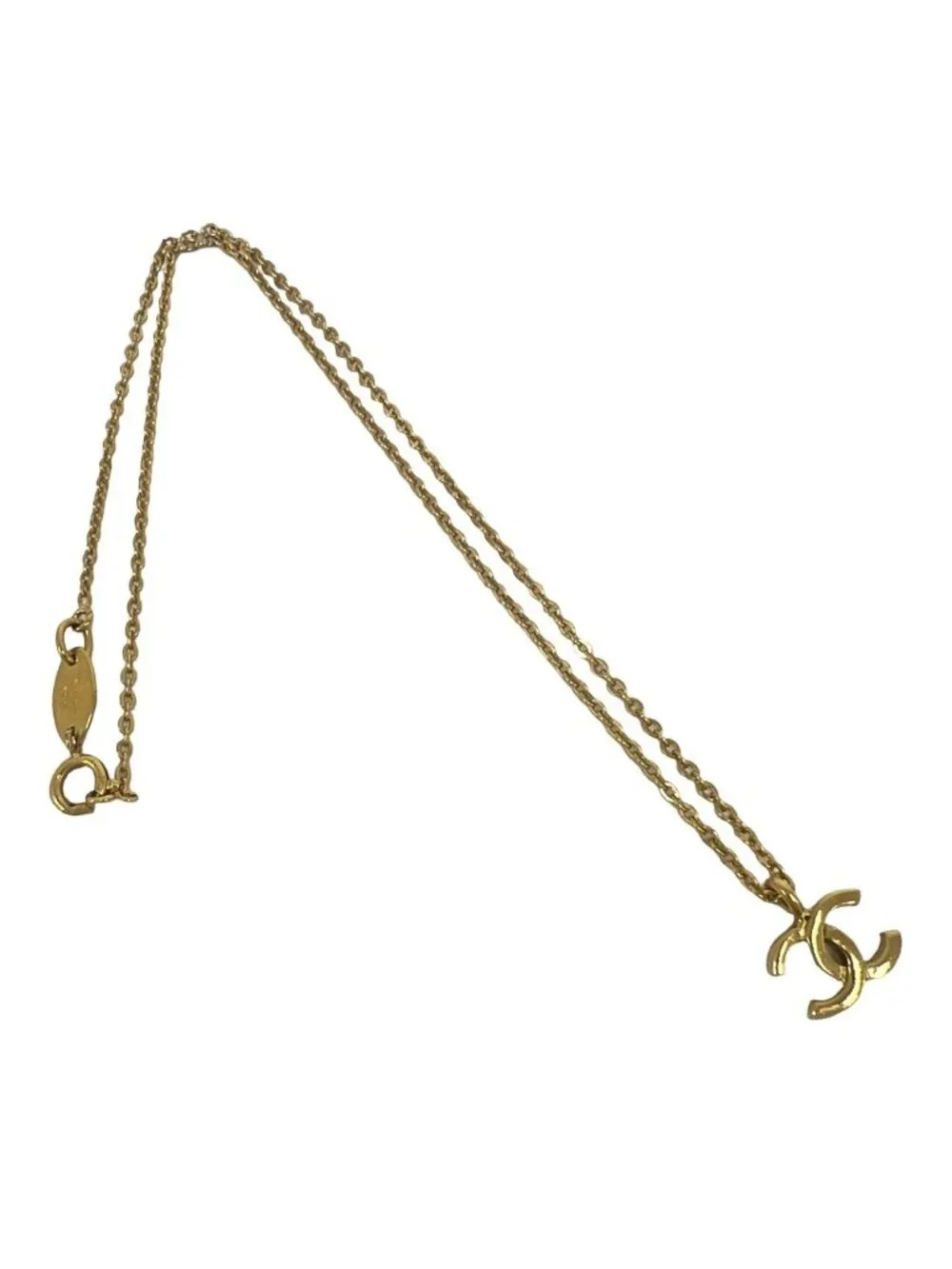 Chanel Vintage CC Logo Chain Necklace Gold